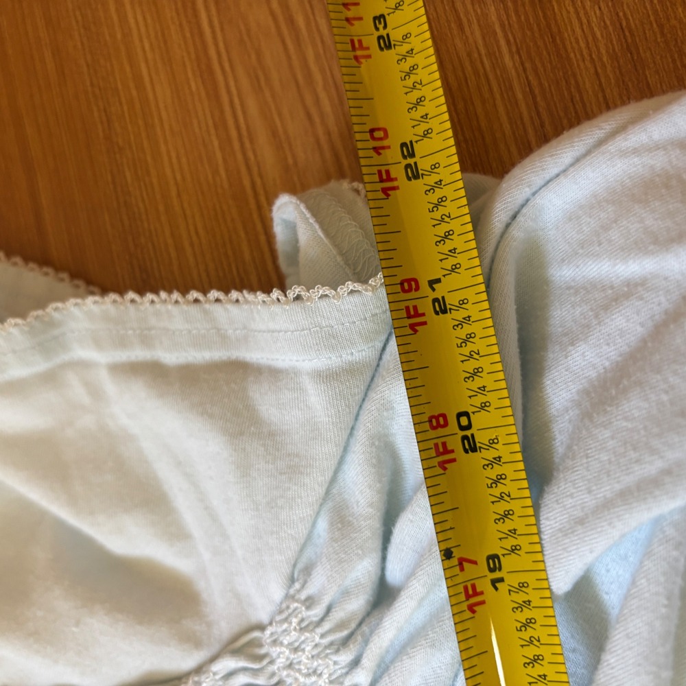 Miss Elaine XL Blue Cotton Blend Nightgown Cottagecore Victorian Prairie Smocked - Picture 7 of 11